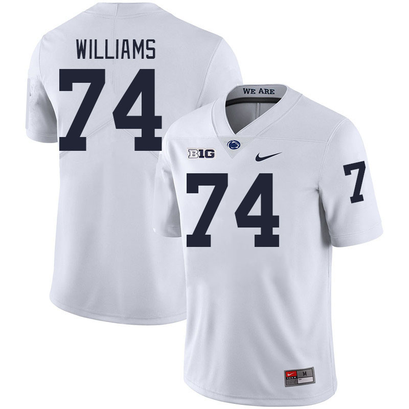 Men #74 J'ven Williams Penn State Nittany Lions College Football Jerseys Stitched-White